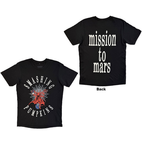 Smashing Pumpkins Unisex Premium Carbon T-Shirt Mission To Mars (Black) (Back Print)