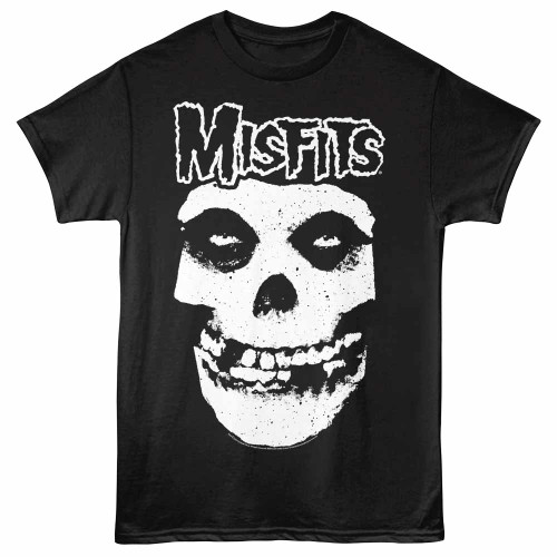 Misfits Logo Outline Skull Black T-Shirt