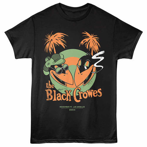 Black Crowes Gig Poster Black T-Shirt