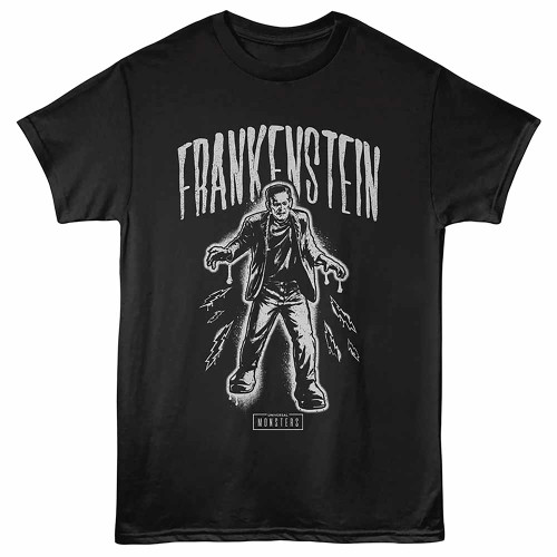 Universal Monsters Frankentein Spray Paint Black T-Shirt