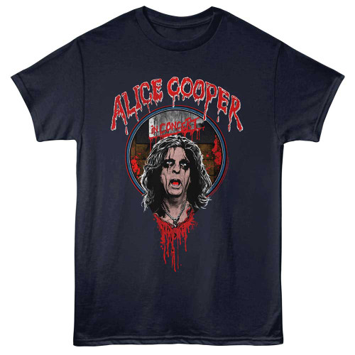 Alice Cooper In Concert Navy T-Shirt