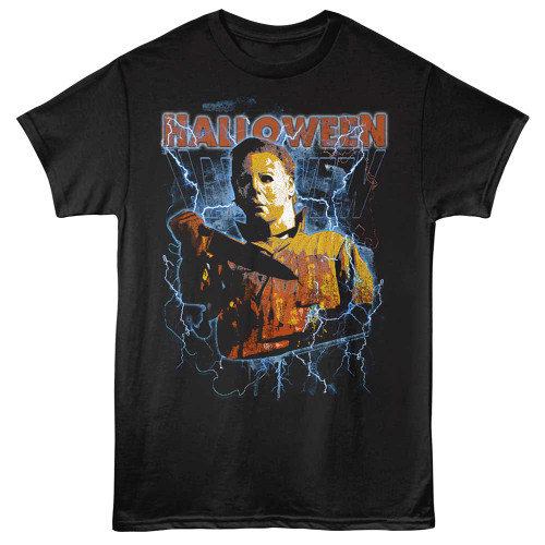 Halloween Lightning Mike Black T-Shirt