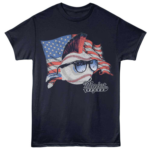 Major League American Flag Navy T-Shirt