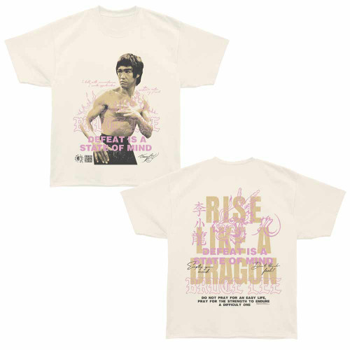 Bruce Lee Rise Like a Dragon Ivory Bronx Oversized T-Shirt
