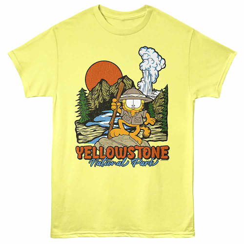 Garfield On Rock Yellow Heather T-Shirt