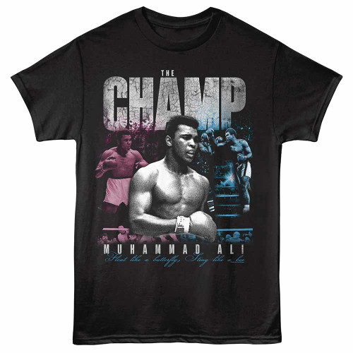 Muhammad Ali The Champ Collage Black T-Shirt