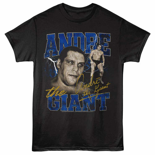 Andre The Giant Lightning Black T-Shirt