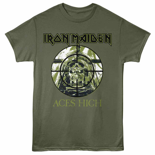 Iron Maiden Aces High Military Green T-Shirt