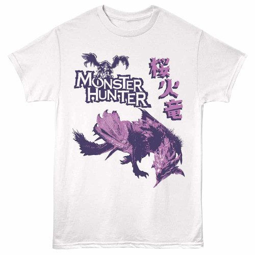 Monster Hunter Sakura Fire Dragon White T-Shirt