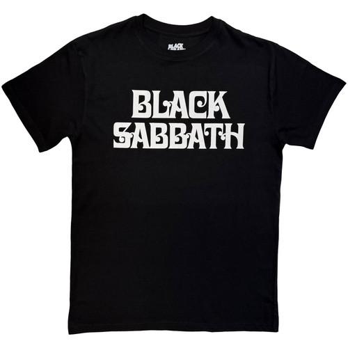 Black Sabbath Unisex T-Shirt Curly Logo Mono (Black)