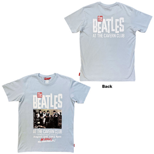 The Beatles Unisex Unplugged T-Shirt Cavern (Light Blue) (Back Print)