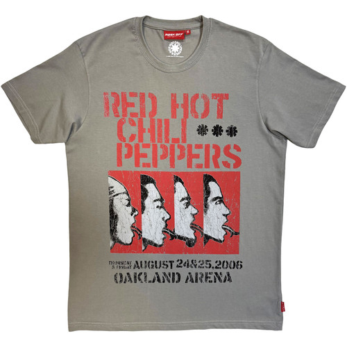 Red Hot Chili Peppers Unisex Unplugged T-Shirt Oakland Arena (Grey)