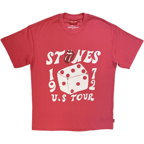 Rolling Stones Women's Unplugged T-Shirt Dice Tour '72 (Pink)