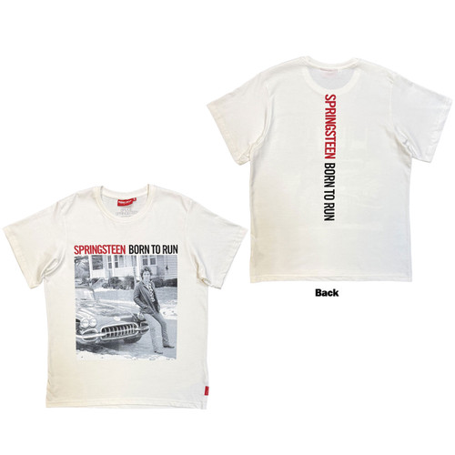 Bruce Springsteen Unisex Unplugged T-Shirt Born To Run (White) (Back Print)