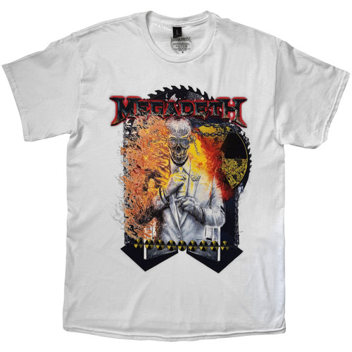 Megadeth Unisex T-Shirt Vic Sawblade (White)