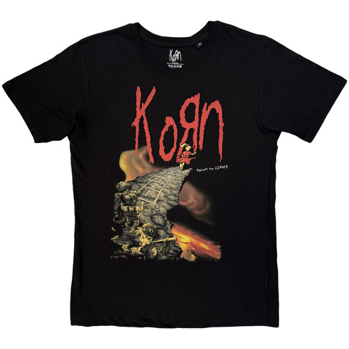Korn Unisex T-Shirt Follow The Leader Cliff (Black)