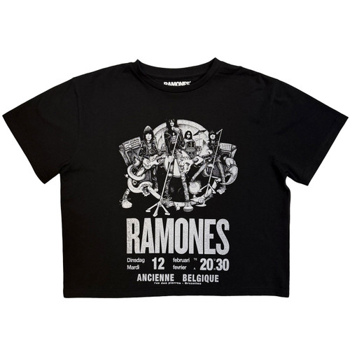 Ramones Women's Crop Top Shirt Belgique (Black)
