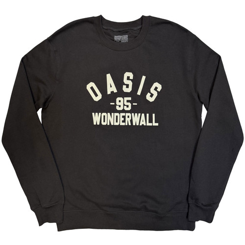 Oasis Unisex Sweatshirt Wonderwall Varsity (Charcoal Grey) (Ex-Tour)
