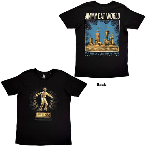 Jimmy Eat World Unisex T-Shirt Bleed American (Black) (Back Print)