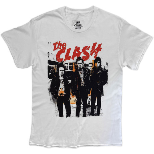 The Clash Unisex T-Shirt Riot Band Photo (White)