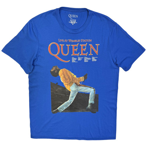 Queen Unisex T-Shirt Wembley Stadium (Navy Blue)