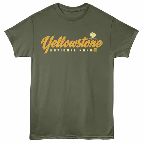 Yellowstone Geyser Military Green T-Shirt