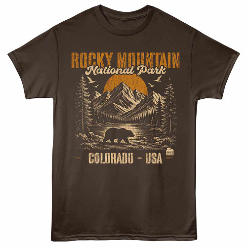 Rocky Mountain Colorado USA Dark Chocolate T-Shirt