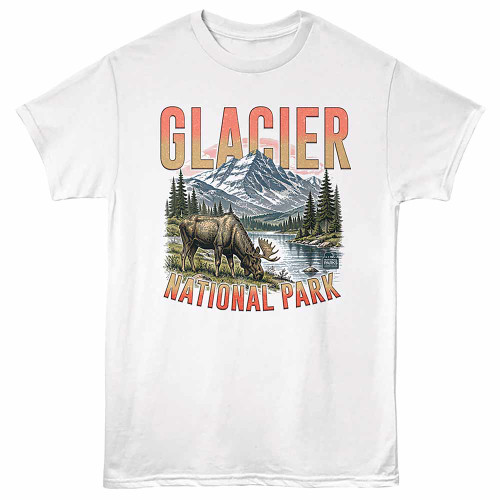 Glacier Moose White T-Shirt