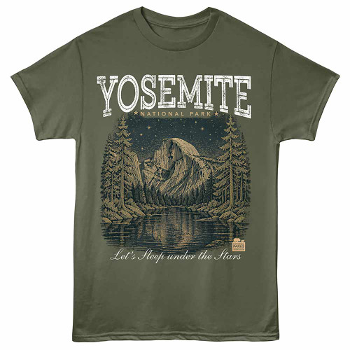 Yosemite Under The Stars Military Green T-Shirt