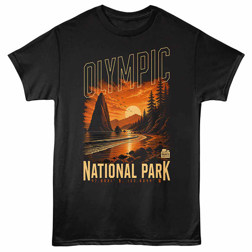 Olympic Coordinates Black T-Shirt