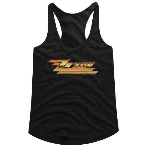 ZZ Top Logo Black Ladies Racerback Tank Top T-Shirt