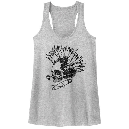 CBGB Punk And Pins Heather Junior Women's Racerback Tank Top T-Shirt