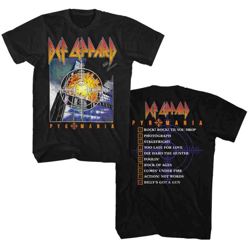 Def Leppard Pyromania Album Black Adult T-Shirt