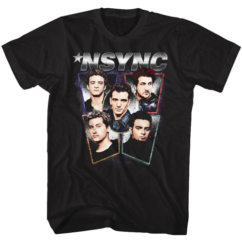 NSYNC Heads Black Adult T-Shirt