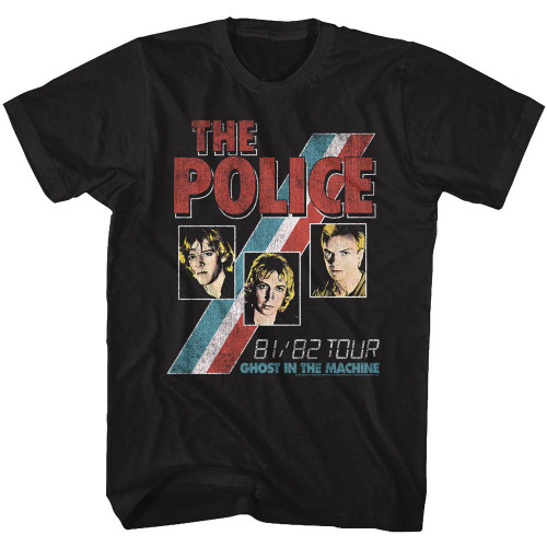 The Police Ghost In The Machine Black Adult T-Shirt