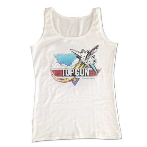 Top Gun Fade White Adult Tank Top