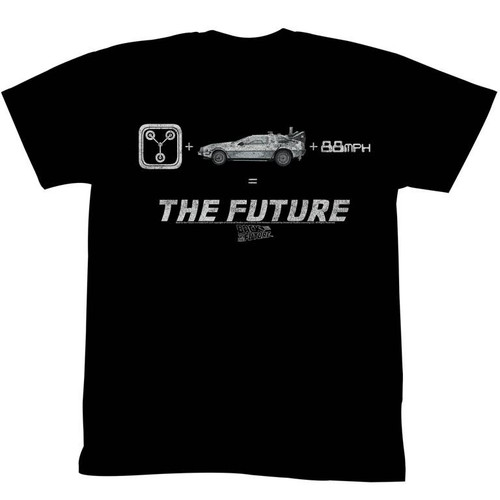 Back to the Future Equation Black Adult T-Shirt