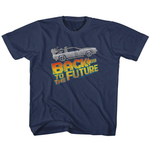 Back to the Future 8-Bit To The Future Navy Children's T-Shirt