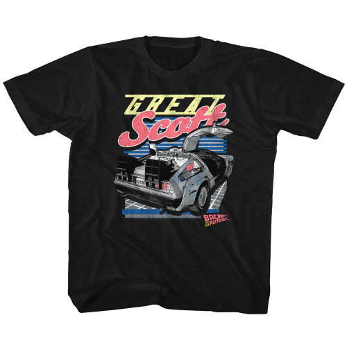 Back to the Future Great Scott Black Toddler T-Shirt