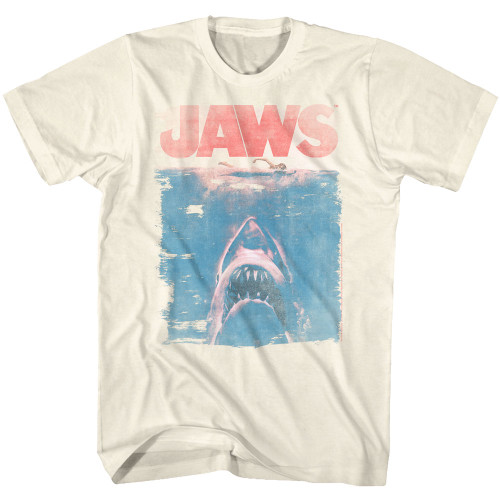 Jaws Fade Natural Adult T-Shirt