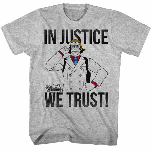 Ace Attorney In Justice We Trust Gray Heather Adult T-Shirt