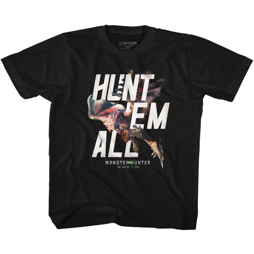 Monster Hunter Hunt 'Em All Black Children's T-Shirt