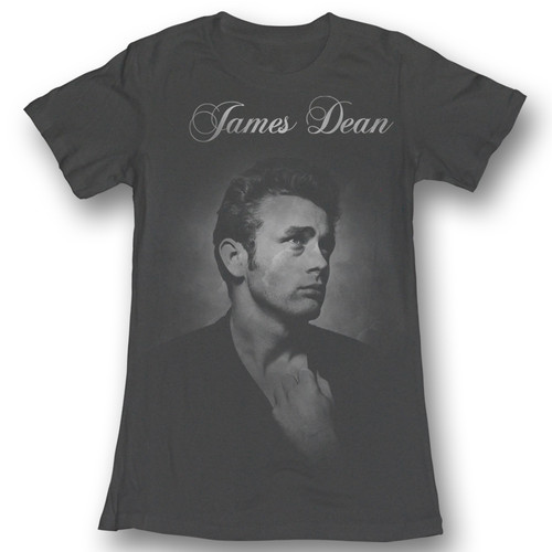 James Dean Again Black Heather Junior Women's T-Shirt