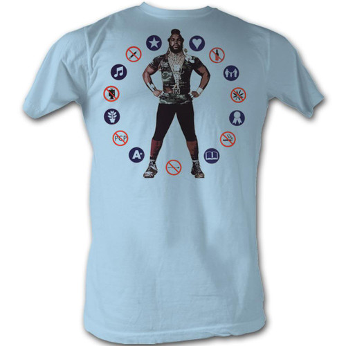 Mr. T No Way Sucka Light Blue Heather Adult T-Shirt