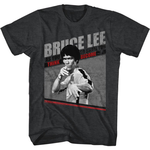 Bruce Lee Bruce Lee Symbol Black Heather Adult T-Shirt