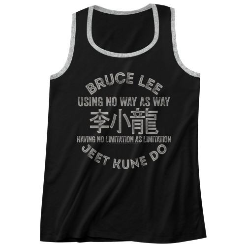 Bruce Lee Symbols Black/Gray Heather Adult Tank Top T-Shirt