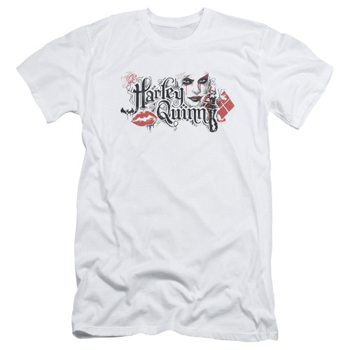 Batman Arkham Knight Lips White Adult 30/1 T-Shirt