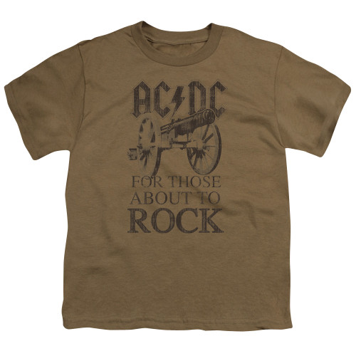 AC/DC For Those About To Rock Youth 18/1 T-Shirt Safari Green