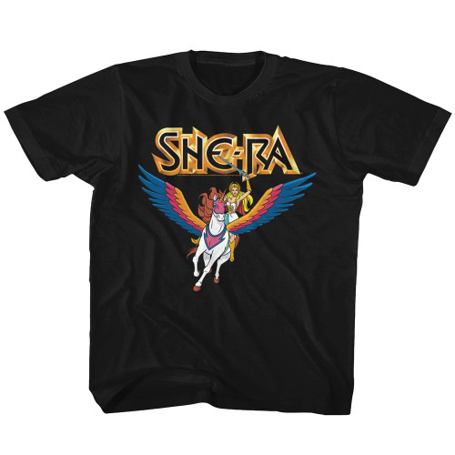 Masters Of The Universe She Ra And Swiftwind Black Toddler T-Shirt