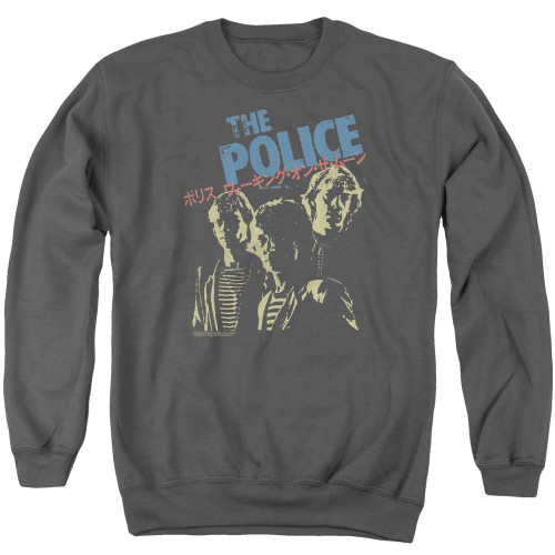 The Police Japanese Poster Adult Crewneck Sweatshirt Charcoal